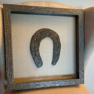 Horse Shoe Shadow Box Framed Wall Art